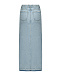Юбка миди из денима с разрезом сбоку, голубая Forte dei Marmi Couture | Фото 5